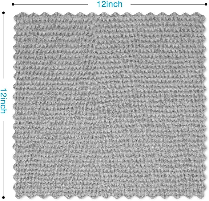 Orighty Microfiber Cleaning Cloth Bulk, 150 Pack Shop Towels, Reusable Cleaning Rags, Lint Free Microfiber Towels for Cars, Home & Kitchen, 12x12 Inch, Grey
