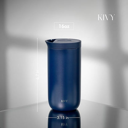 KIVY Travel Coffee Mug Tumbler [24h Cold | 6h Hot] Insulated Coffee Tumbler Stainless Steel - Leak Proof Coffee Travel Mug - 16oz Insulated cup to go for hot & cold drinks - Cups for Women & Men