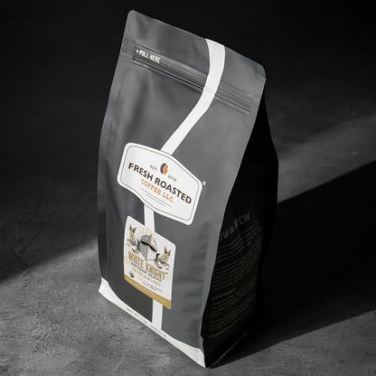 Fresh Roasted Coffee, Organic White Knight Whole Bean Coffee, Light Roast, USDA Organic, Kosher, 5 lb (80 oz)