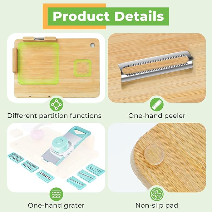 Adaptive One Handed Cutting Board, Handicap Kitchen Tools with Steel Spikes, Adaptive Equipment for Elderly, Stroke Patient, One-handed Person, Disabled and Amputees