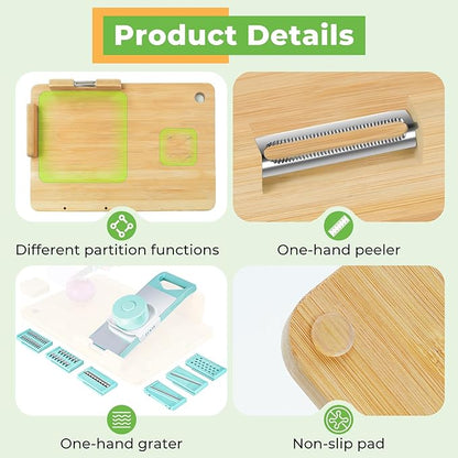 Adaptive One Handed Cutting Board, Handicap Kitchen Tools with Steel Spikes, Adaptive Equipment for Elderly, Stroke Patient, One-handed Person, Disabled and Amputees