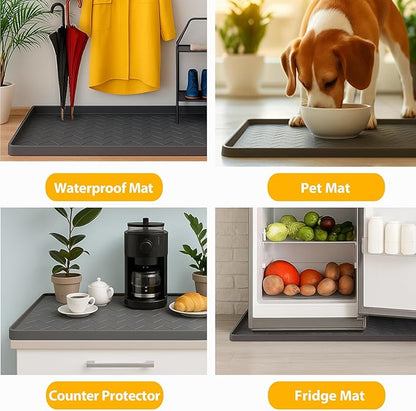 TigeJoy 22" x 22" Under Sink Mats for Kitchen Waterproof, Leak-Proof Silicone Mat Sink Protector and Cabinet Liner, Kitchen Essentials Organizer and Storage, Boot or Shoe Tray, Pet Feeding Mat