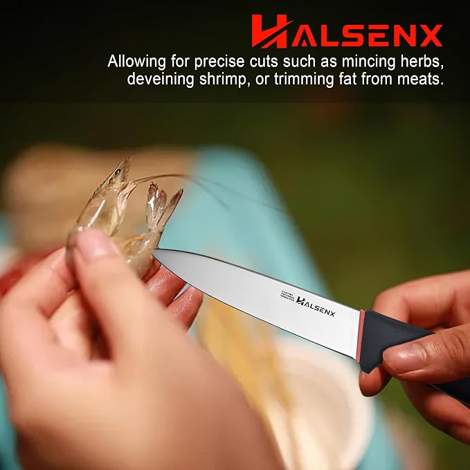 5.5" Kitchen Utility Knife, High Carbon Stainless Steel Sharp Blade With Non-Slip Softgrip Handle, Multi-Purpose Paring Knife for Fruits, Vegetables & Meat