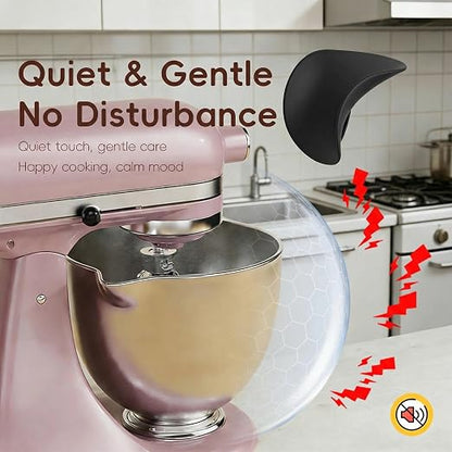 Flour Funnel for Kitchen Aid Mixer | Food-Grade Silicone Pouring Shield for KitchenAid Mixer | Hands-Free Clip-On Accessory for Baking, Fits All Standmixers, Space-Saving Design（Black）