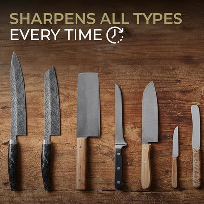 4 Angles High Carbon Stainless Steel Rolling Knife Sharpener with 400, 1000 & 3000 Replacement Discs - Blunt Knife Sharpening Kit with 15°, 18°, 20°, and 22° Sharpening for Kitchen & Chef's Knives