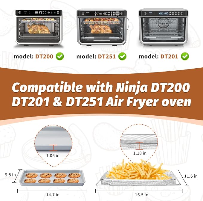 Ceramic Nonstick Baking Pan and Air Fryer Basket set,Naturally Slick Ceramic Coating Sheet Baking Pan and Stainless Steel Cooling Rack Set,Non-Toxic,PTFE&PFOA Free-Perfect for Baking, Roasting