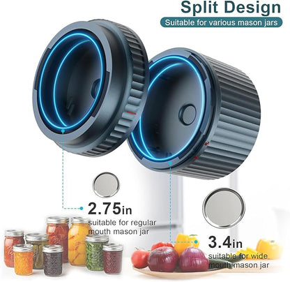 M12 Auto Stop Electric Mason Jar Vacuum Sealer - 2026 Upgrade Smart Jar Vacuum Sealer for Mason Jars with Wide and Regular 2500mAh Battery Portable Mason Jar Sealer Machine Kit