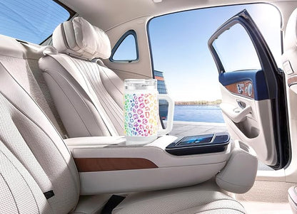 Meoky 32 oz Tumbler with Handle, Insulated Tumbler with Lid and Straw, Stainless Steel Travel Mug, Keeps Cold for 24 Hours, 100% Leak Proof, Fits in Car Cup Holder (Kiss)