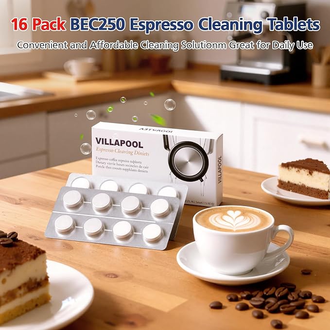 16 Pack BEC250 Espresso Cleaning Tablets Compatible with Breville Espresso Machine