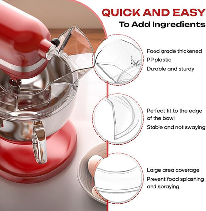 KSMBLPS Pouring Shield for Kitchenaid Mixer, Splash Guard for Kitchenaid 5.5-8 Quart Bowl-Lift Stand Mixer and Stainless Steel Mixer Bowl, For Kitchenaid Attachments