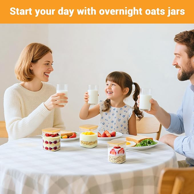 Square Glass Jars with Bamboo Lids, 2 Pack 29 Fl.oz Glass Canister with Lids, Clear Flour Sugar Storage Containers Food Jars for Tea, Coffee Bean, Cereal - Set Includes Labels, Marker and Spoon