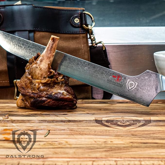 Dalstrong Slicing & Carving Knife - Offset Blade - 12 inch - Shogun Series ELITE - Japanese AUS-10V Super Steel Kitchen Knife - Damascus - Vacuum Treated - Sheath - Bread Knife, Ham Slicer