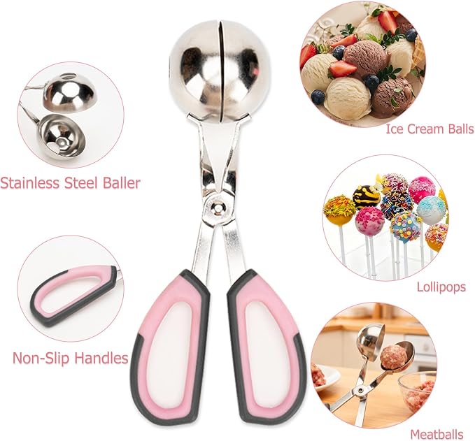 605-Piece Cake Pop Kit with Cake Pop Sticks and Wrappers, Treat Bags, Decorating Pen, Meat Baller & Display Stand - Complete Baking Set for Family Kitchen & Home Baking Enthusiasts Creating Candies