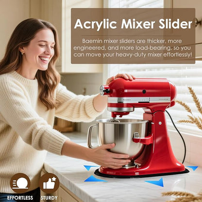 Thickened Acrylic Mixer Slider (Compatible with KitchenAid Mixer) (Slider for 4.5-5QT Stand Mixer) (Mixers Accessories) Sturdy Heavy-Duty Mixer Slider, Black