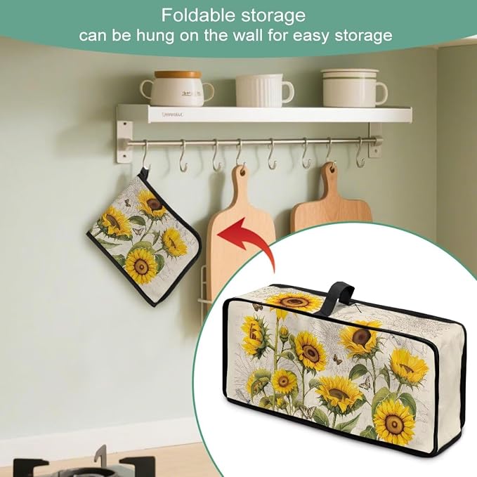 Toaster Cover 2 Slice Sunflower Beige Cover for 2 Slice Slim Toaster, Dustproof Small Appliance Covers Protects from Dust & Spills Kitchen Appliance Protector