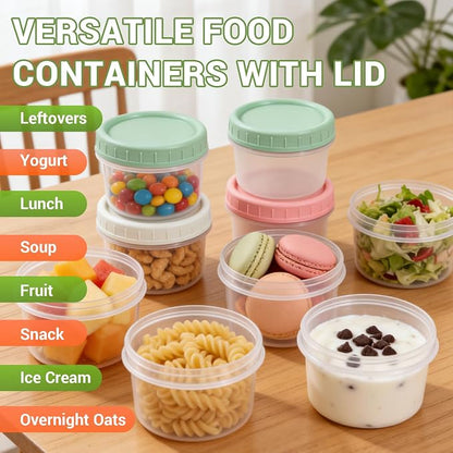 ASEVAT 18 Pack 4 oz Food Storage Containers with Twist Lids – Leakproof BPA-Free Soup Containers, Microwave/Dishwasher Safe Freezer Containers for Meal Prep, Leftovers & Takeout