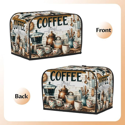Toaster Cover 2 Slice Wide Slot Coffee KitchenBread Toaster Oven Dustproof Cover Small Appliance Kitchen Covers Dust and Fingerprint Protection for Women Gift 2 Slice
