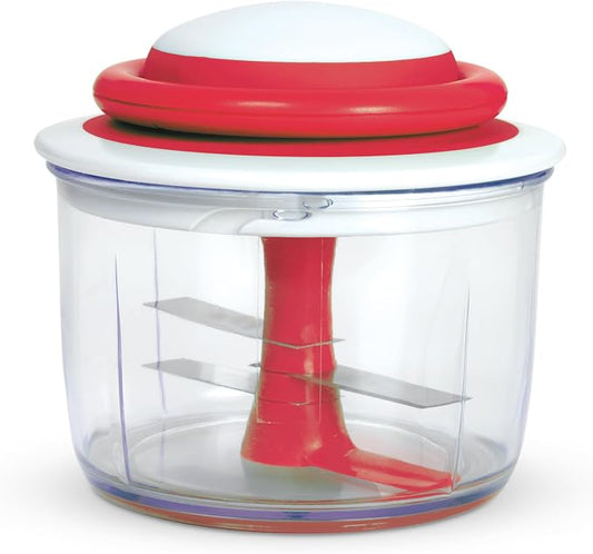 Chef'n 102-239-005 VeggiChop Hand-Powered Food Chopper, Set of 1, Cherry