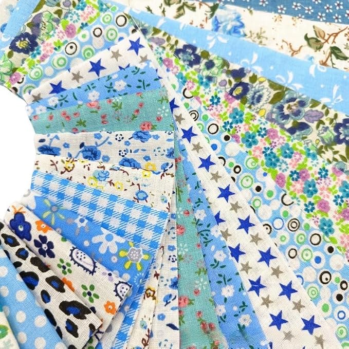 80 Pcs Jelly Roll Fabric Strips for Quilting, Sewing Supplies-2.6 Inch Precut Cotton Fabric Bundles, Perfect for Quilt Projects Blue