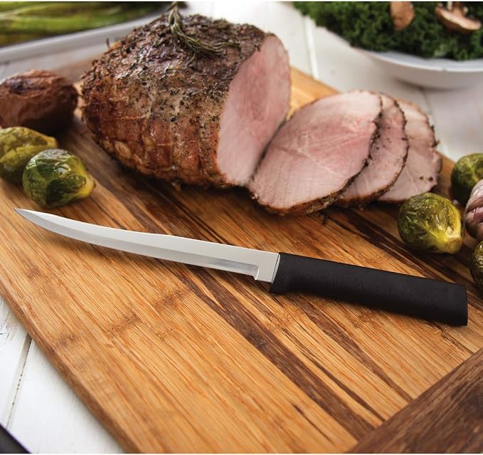 Rada Cutlery Carver Boning Knife (W208), 6.63" Stainless Steel Blade, Black Handle, Pack of 2