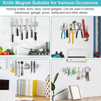 Magnetic Knife Holder for Wall, Knife Magnetic Strip Magnetic Knife Holder for Refrigerator Mount Knife Rack Kitchen Utensil Holder Metal Tool Holder Knife Block Kitchen Organizers Accessories 17 Inch