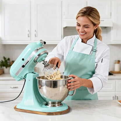 ENVTEK Mixer Slider Mat, Pine Wood Sliding Tray for KitchenAid 4.5 & 5 Qt Stand Mixers, Anti-Slip Moving Mat & Countertop Protector, Kitchen Accessories and Attachments for Artisan Series