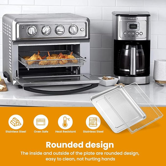 Air Fryer Tray Replacement for Cuisinart TOA-60 TOA-65 TOA-70 Toaster oven tray, 12.4"x11"Air Fryer Basket and air fryer tray pan, Dishwasher Safe