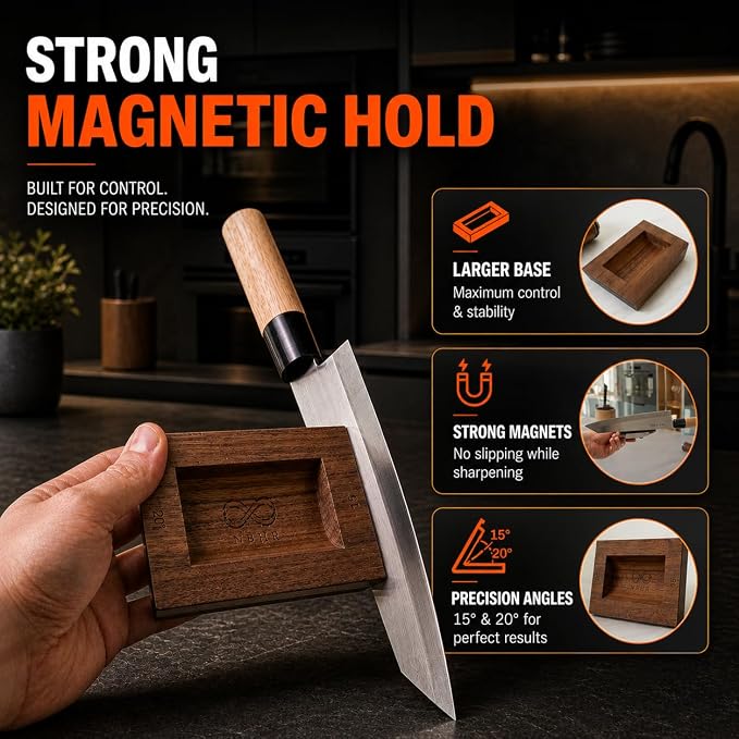 Rolling Knife Sharpener 15 & 20 Degrees Dual Angle Magnetic Knife Sharpener Kit for Kitchen & Chef Knives, Perfect Kitchen Gift