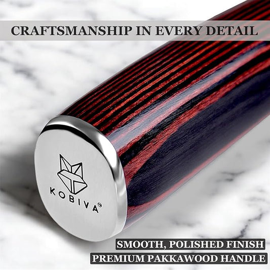 Japanese Chef Knife 8 Inch | High Carbon Stainless Steel Kitchen Knife | Ultra Sharp Damascus-Pattern Blade | Ergonomic Handle | Professional Cooking Knife for Meat, Fish & Vegetables | Gift
