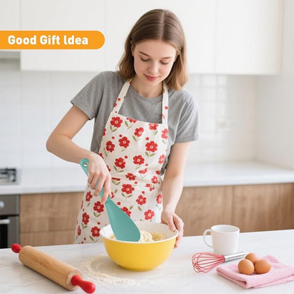 12.6" Extra Long Silicone Spatula Spoon for Nonstick Cookware, Seamless One-Piece Design Cooking Spoon with Built-in Tool Rest for Mixing, Scoop and Scrape, Dishwasher Safe, Black & Aqua Sky