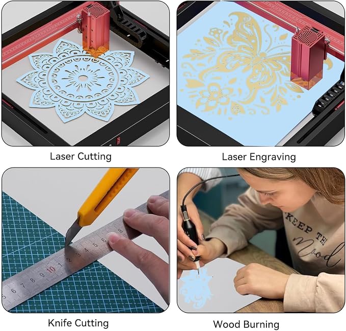 8 Pack Baby Blue Basswood for Laser Cutting, 12"x12"x1/8" (3 mm) Double-Sided Colored Plywood Sheets, for Laser Engraving, DIY Craft Wood & School Projects