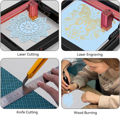 8 Pack Baby Blue Basswood for Laser Cutting, 12"x12"x1/8" (3 mm) Double-Sided Colored Plywood Sheets, for Laser Engraving, DIY Craft Wood & School Projects