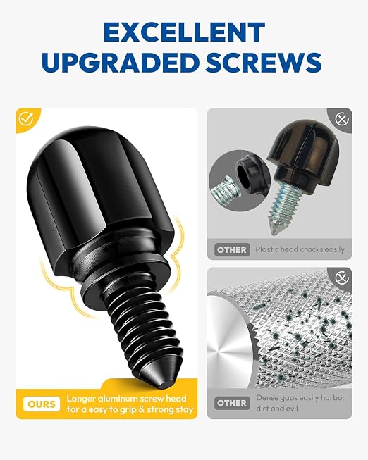 Attachment Knob Thumb Screw fit for Kitchen Aid Mixers, Upgraded 6061 Aluminum Long Screw Head Knob Replacement Parts, Replaces 9709194, 4162142, 240374 etc, Black