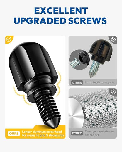 Attachment Knob Thumb Screw fit for Kitchen Aid Mixers, Upgraded 6061 Aluminum Long Screw Head Knob Replacement Parts, Replaces 9709194, 4162142, 240374 etc, Black