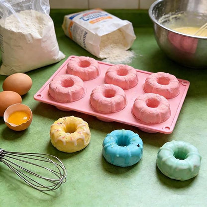 3-Piece Mini Baking Cake Pan Set, Nonstick Silicone Fluted Baking Molds for Cakes & Muffins (Set of 3 Colors)