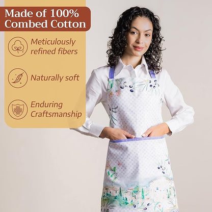 Maison d' Hermine 100% Cotton Apron for women with Pocket Kitchen Chef Apron for Men Cooking Spring Summer