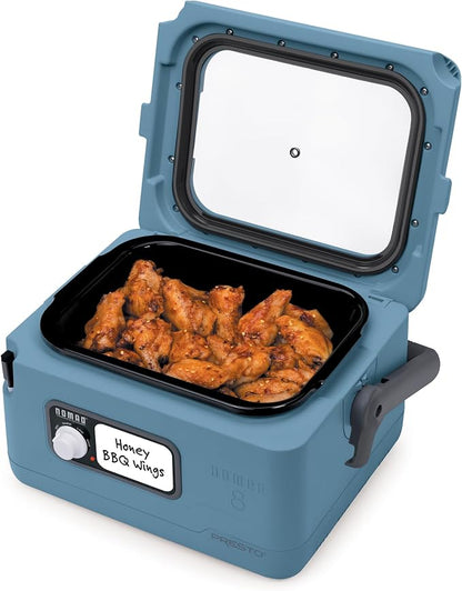 Presto 06017 8-Quart Nomad Traveling Slow Cooker, Blue