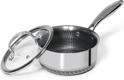 USELUCK Nonstick 1.5-QT Saucepan with Glass Lid,Stainless Steel Pot,Stay-Cool Handle,Dishwasher-Safe,Oven-Safe,Induciton Ready,Compatible with All Cooktops.
