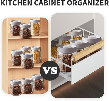 Longzhuo Pull Out Cabinet Organizer, 9.5x15x3.5 inch Kitchen Drawer Organizer with Slides, Pull Out Drawers for Cabinets Kitchen Bathroom