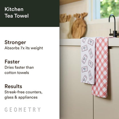 GEOMETRY Christmas Kitchen Towels - Quick Dry Microfiber Cloth Dish Towels for Kitchen Drying - Premium Quick Dry Towel 2-Pack Set - Polar Express