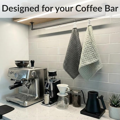 Solyra Barista Towels, 6 Pack, 12" x 12", Dark & Light Gray | Oeko-Tex Certified, Barista Microfiber Cloth, Espresso Towels