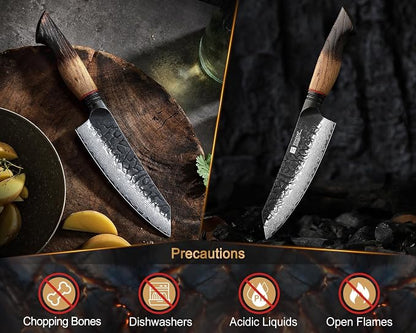 XINZUO 5.7 Inch Damascus Small Santoku Knife,67-Layer Damascus Steel Razor Sharp Blade,Multi-Purpose Kitchen Knife For Meat,Vegetables & All Tasks With White Oak + Red G10 Gasket Handle