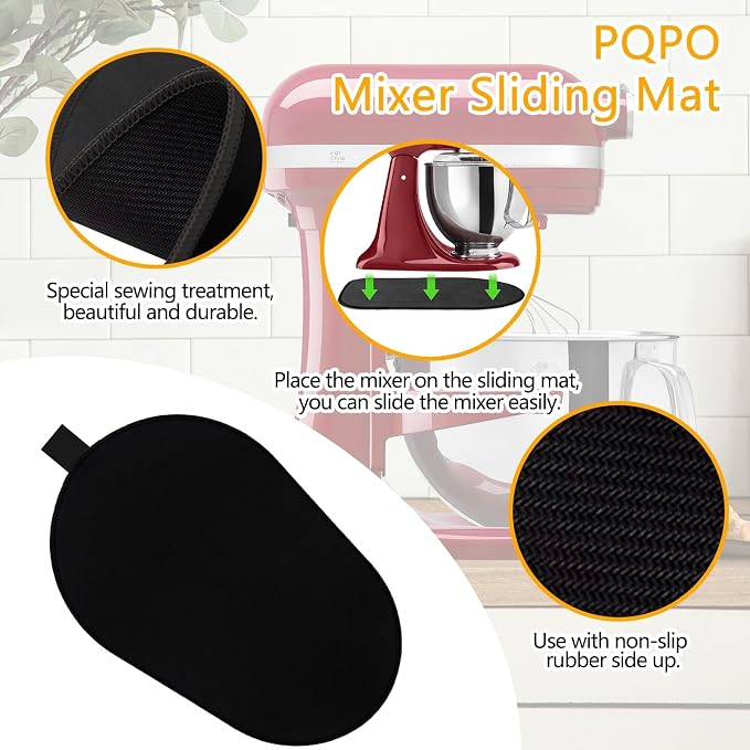 Mixer Sliding Mat Compatible with Kitchenaid 6/7/8 Quart Stand Mixer, Slider Mat Compatible with 5-8 Qt Bowl-Lift Stand Mixer Kitchenaid Mixer Accessories