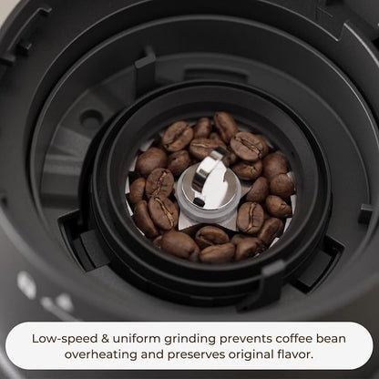 Burr Coffee Grinder with 60 Settings, Electric Conical Bean Grinder with Touch Screen & Anti-Static Technology for Espresso to French Press, 1-60s Timer & 1-8 Cup Dosing, Stainless Steel, Black