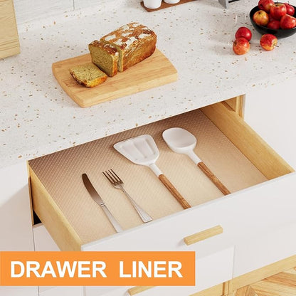 FLPMIX 16-inch Clear Shelf Liner: Waterproof Kitchen Cabinets Liners - Non-Adhesive Easy to Clean Bathroom Drawer Liner - Transparent Refrigerator Mat for Pantry Shelves 16" W x 300" L