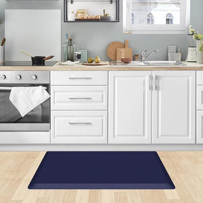 KitchenClouds Kitchen Mat Cushioned Anti Fatigue Rug 20"x39" Water Resistant, Non Slip, Standing and Comfort Desk/Floor Mats for House Sink Office (Blue)