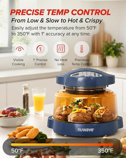 Nuwave Pro Plus 2 Air Fryer Oven, Infrared Countertop Convection, No Defrost No Preheat, Triple Combo Heating, 10-in-1 Multicooker, PFAS & BPA Free, 10LB Capacity, Dishwasher Safe Parts, 20660V03U