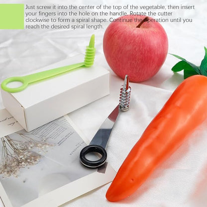 2pcs Potato Spiral Cutter Stainless Steel Plastic Spiral Cutter Knives Manual Screw Peelers for Cucumber Potato Carrot Fruit Kitchen Gadgets