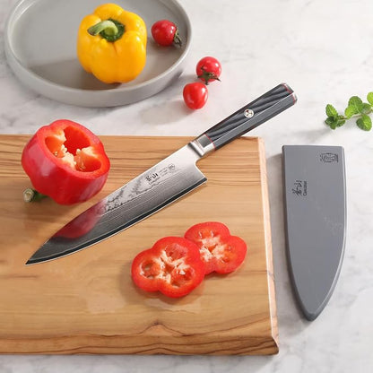 Cangshan YARI Series X-7 Damascus Steel 8-inch Chef's Knife with Sheath