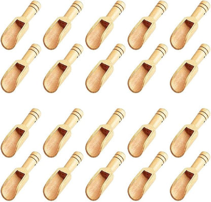 20pc Mini Wooden Spoons，Mini Bamboo Spoons for Bath Salts, tea scoop, Washing Powder spoon，wooden candy spoon
